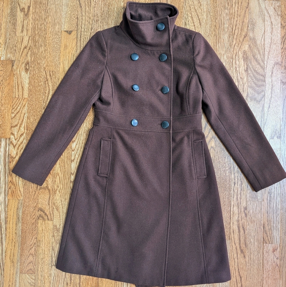Vintage Old Navy Dark Brown Chocolate Wool Coat